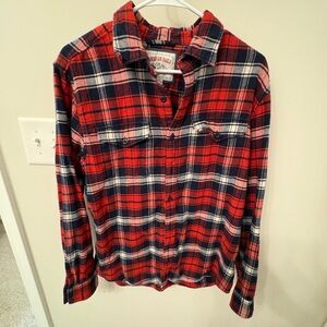 Plaid button up flannel shirt